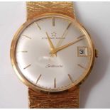A Gents 18ct yellow gold EternaMatic 'Centiniare' automatic wristwatch, having a round silvered