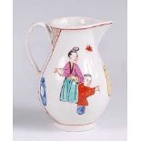 A first period Worcester porcelain sparrow-beak cream jug, polychrome decorated in the Mandarin