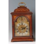 John Dowson of London - a George III walnut cased bracket clock, having a caddy top over arched