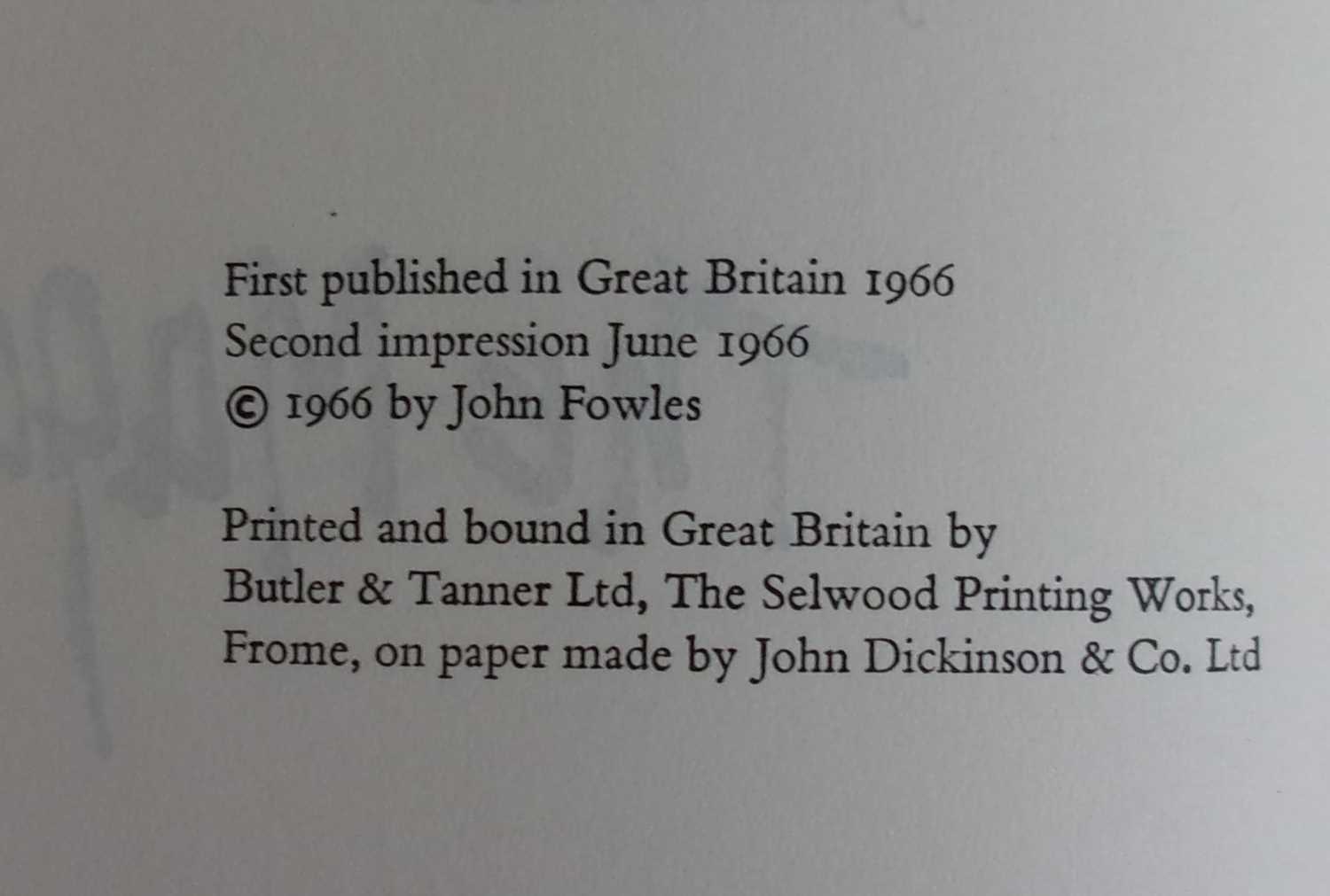 FOWLES, John. The Magus. Jonathan Cape, London. 1966, 1st UK edition, second impression. SIGNED BY - Image 4 of 4