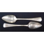 A set of six 19th century Dutch silver tablespoons, in the Old English pattern, each having