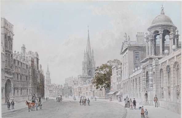19th century English school - a set of twelve topographical views of Oxford landmarks, - Image 3 of 13