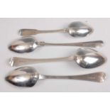 A pair of George III silver tablespoons, in the Old English pattern, with monogrammed terminals,