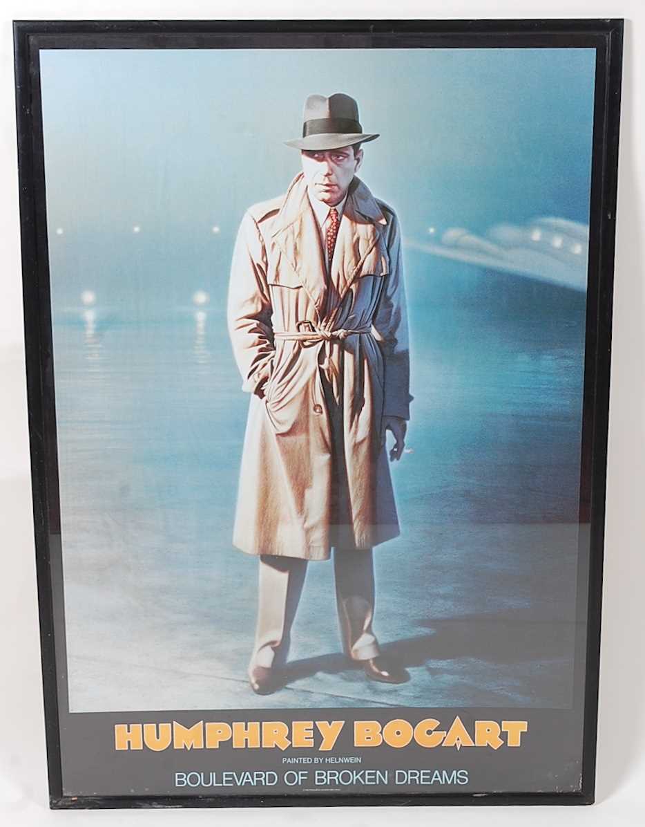 After Helnwein a framed poster print of Humphrey Bogart in Boulevard of Broken Dreams, 123x87cm.