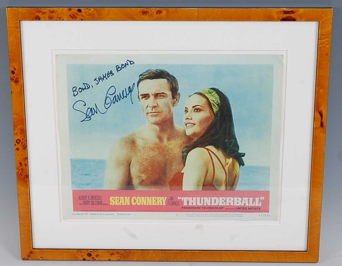 James Bond, Thunderball, a cinema lobby card for the 1965 Bond film (no. 2) written in blue ink