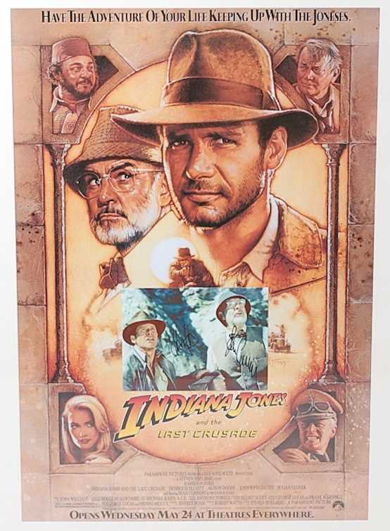 Indiana Jones and the Last Crusade, 1989 promotional poster, having an applied photograph to the