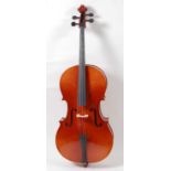 A 20th century Czechoslovakian Tatra by Rosetti Stradivarius model cello, 76cm (excluding button),