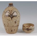 David Leach (1911-2005) - a Lowerdown studio pottery foxglove decorated vase, of ovoid tapering