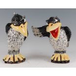 Lorna Bailey - Pair: Jim the Jackdaw and Ray the Rook, large glazed ceramic novelty figures, each