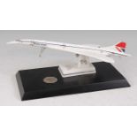 A contemporary Royal Worcester porcelain model of the First Flight of Concorde, 21st January 1976,