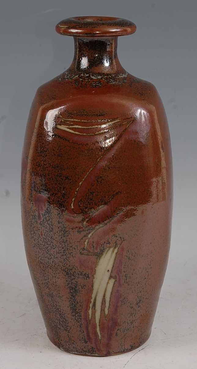 David Leach (1911-2005) - a large studio pottery vase, with Tenmoku glaze, of slightly ovoid