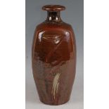 David Leach (1911-2005) - a large studio pottery vase, with Tenmoku glaze, of slightly ovoid