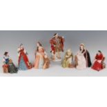 A Royal Doulton complete limited edition set of Henry VIII and his six wives, each underglaze