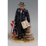 A Royal Doulton figure group of Lieutenant General Ulysses S. Grant, underglaze painted, modelled by