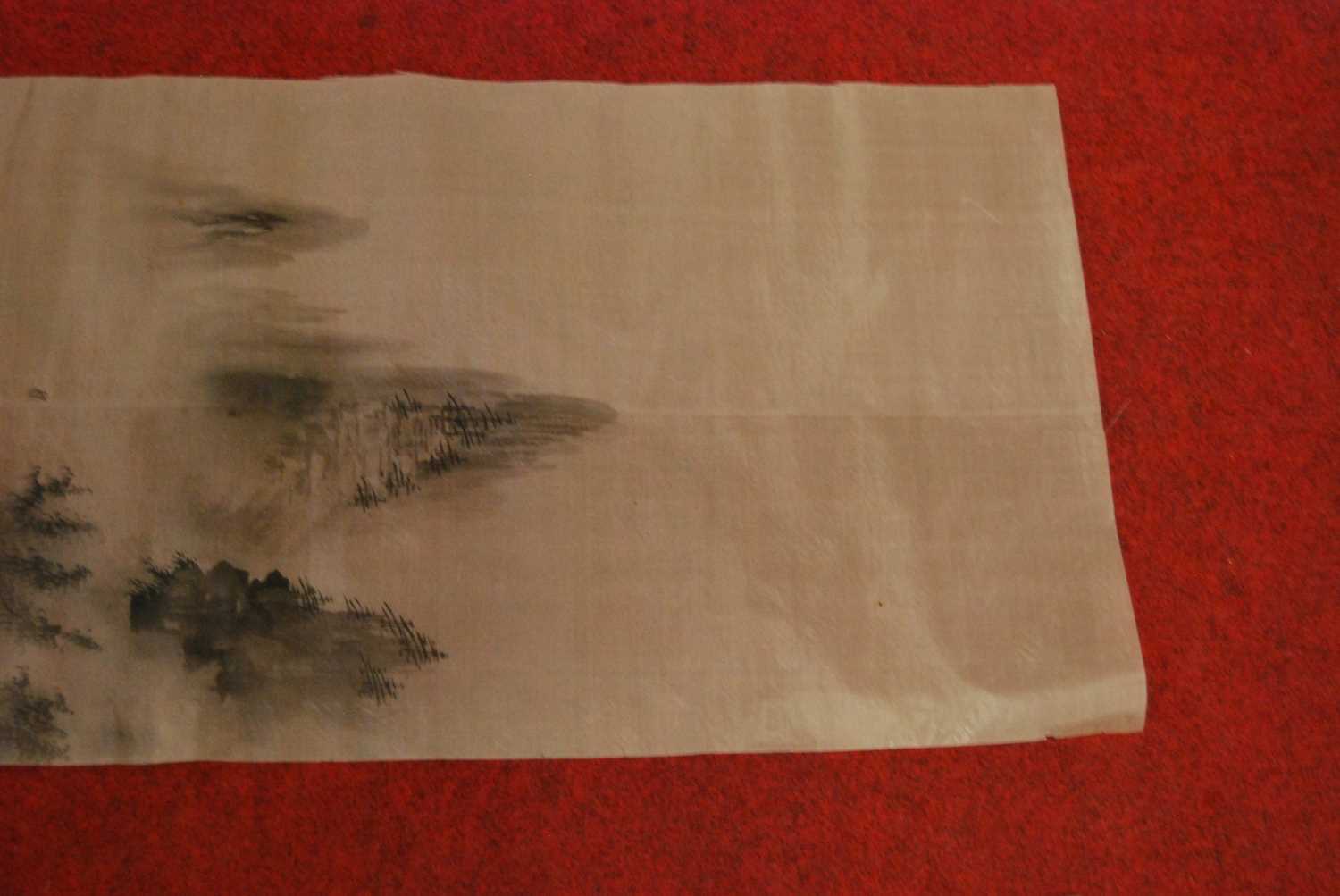 Three Chinese watercolours of bamboo, on rice paper, as rolled - Image 9 of 16