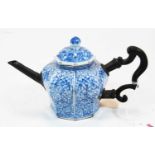 A Chinese Wanli octagonal teapot having adapted white metal spout and ebony handle, height 10.5cm