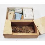 A quantity of 20th century English and continental nickel silver and copper coins, tokens etc