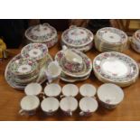 A Crown Staffordshire porcelain part tea and dinner service, with floral decoration
