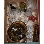 A box of miscellaneous glassware, to include wine hocks, liqueur glasses etc