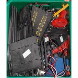 A box of miscellaneous Scalextric to include various controllers, track etc