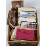 A box of miscellaneous postcards, letter cards etc, Edwardian and later (one box)