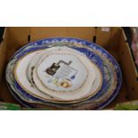 Assorted table china, to include various meat plates, Burleighware etc