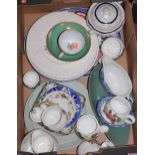 A box of mixed ceramics, largely being table china, Portmeirion etc