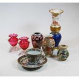 Mixed Oriental ceramics, to include famille rose teacup and saucer; together with a pair of