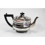 A Regency style silver teapot, of oval bombe form, 19oz, h.15cm