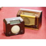 A 1930s Bush bakelite cased radio, w.30cm; together with one other (2)