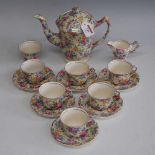 An early 20th century James Kent Rozalynde Chintz pattern six-place setting tea service, having