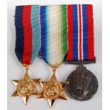 A WWII miniature medal trio, to include the Atlantic Star