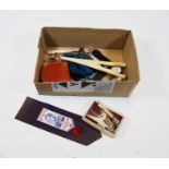 Mixed lot, to include faux ivory glove-stretchers, Liverpool City police whistle, cuff-links, tie-