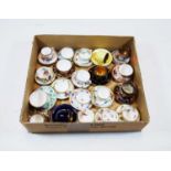 A Crown Derby miniature teapot and saucer in the Imari palette together with various other 19th