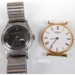 A vintage gent's Longines steel cased wristwatch, having signed black dial, subsidiary seconds