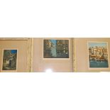 Four various colour mezzotints, to include Near the Old Ferry Portsmouth, Venice, and two others,