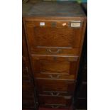 A 1930s oak four drawer office filing cabinet, w.45.5cm