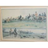 A limited edition hunting print, No.304/500, monogrammed GH, 29 x 42cm