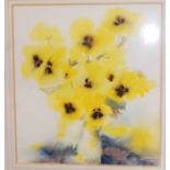 C Bailey - Sunflowers in a glass vase, watercolour wash, signed lower right, 47 x 43cm
