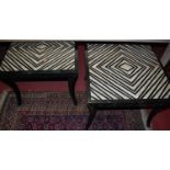 A pair of contemporary marble clad square occasional tables, width 70cmCondition report: Marble clad