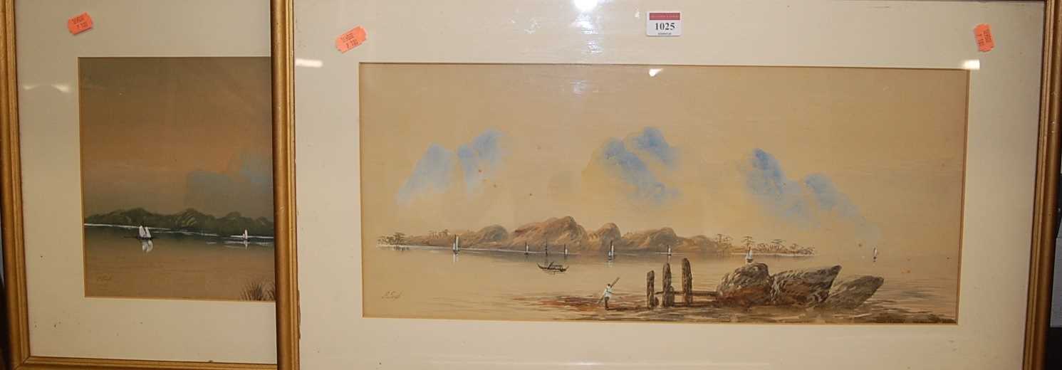 Edwin Earp - Pair; Landscapes, watercolours, signed lower left