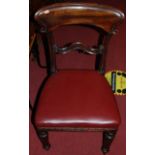 A Victorian walnut balloon back single salon chair; together with a 19th century mahogany barback