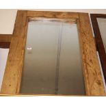 A rustic pine framed rectangular wall mirror, 100 x 64cm