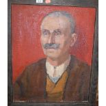 Early 20th century Russian school - Portrait of a gentleman, oil on canvas, indistinctly signed