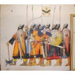 Sobieski - Medieval soldiers with weapons and dressed in chainmail, acrylic on canvas, signed