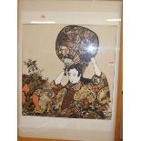 Lucy Dupré - Japanese lady, artist proof screenprint, pencil signed and titled to the margin, full
