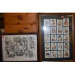 Assorted boxing memorabilia, to include collectors cards in glazed frames