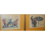 Weismann - New Orleans jazz band, a set of four ink and watercolours, each signed and dated '76,