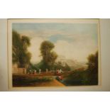 John Cother Webb (1855-1927) - Muses in an Italiamn landscape, colour mezzotint, signed in pencil to
