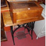 A late Victorian Singer treadle sewing machine table
